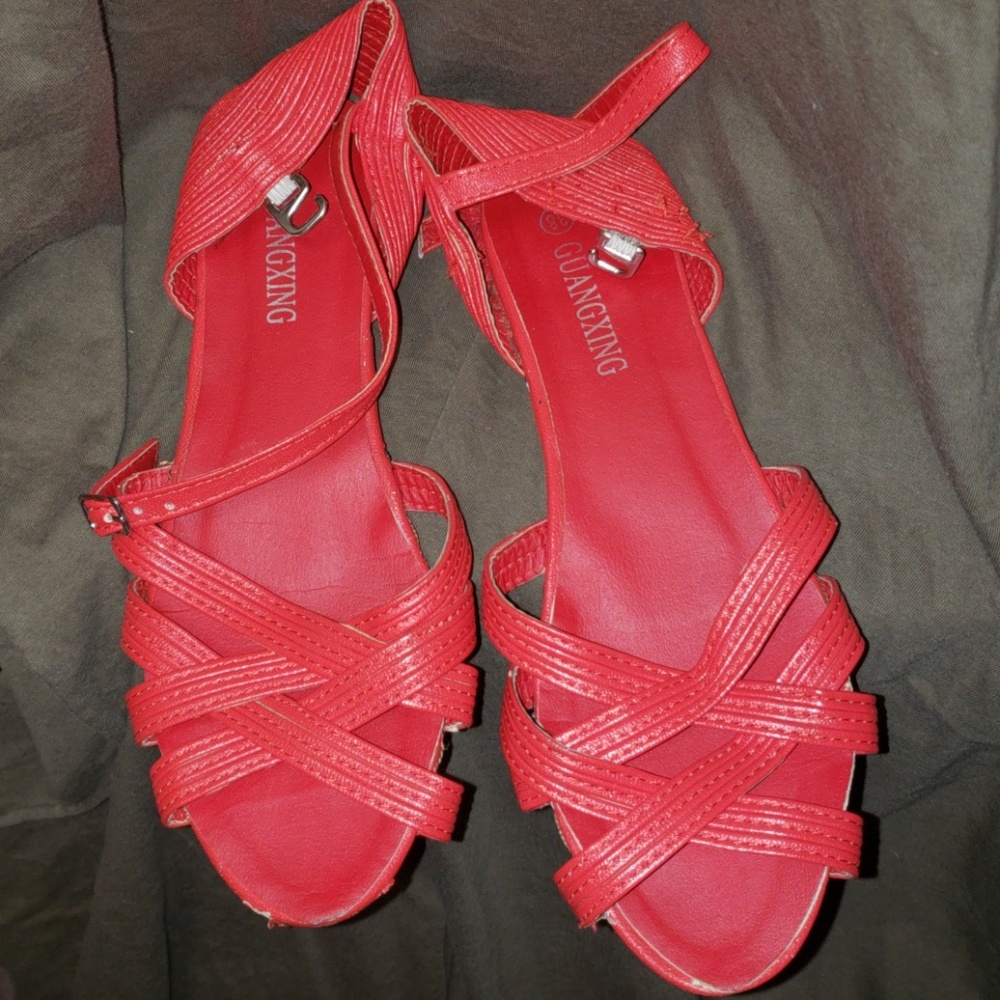Cute red sandals size 38